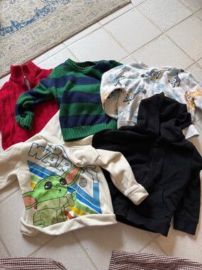 Bundle of 4T boy sweatshirts and sweaters